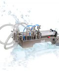 Heavy Duty Pneumatic Liquid Filler With Stainless Steel Construction Configures Single Or Dual Heads Hella Durable No Sweat Processing For Wineries And Beverage Lines 110 To 220 V Industrial Rig with hoses and sprayers.