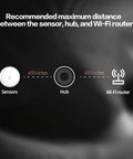 Diagram showing recommended 400-inch distance for Water Leak Sensor For Smart Home, Zigbee Wireless Leak Detector With App Alerts.