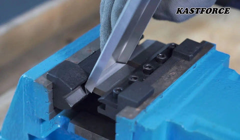 Close-up of 5 Inch Vise Mount Brake Bender Attachment For Metalworking That Bends Up To 14 Gauge Mild Steel And 2mm Aluminum