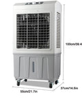 Super Chill Heavy Duty Evaporative Air Cooler With 10000 CFM Flow And 18 Gallon Tank, portable design, 100cm height, 55cm width, gray