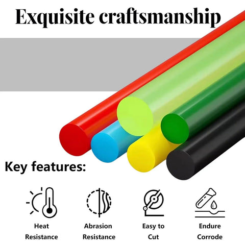 Shock Absorbing PU Rod For DIY Projects And Industrial Machinery Green 65x500mm Polyurethane Bar with features and colors