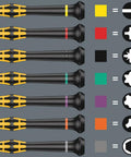 Various ESD Safe Kraftform Micro Slotted Screwdrivers with Anti Roll Handles and color-coded tips for precise slotted screws.