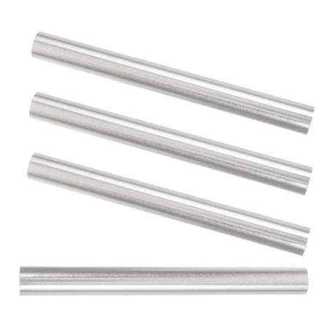 Close-up view of 4 aluminum tubes from 16 Piece Aluminum Tent Pole Repair Tube Connector Kit For Snappy Pole Fixes And Lightweight Camping Accessory