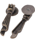 Antique Bronze Metal Drawer Cabinet Pulls 2 Pack With Screws, Single Hole Drop Handles 0.75 X 2.36 Inches, Rust Resistant Iron