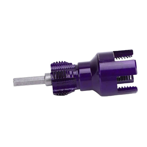 Half Inch Pipe Threading Tool With Precision Clean Cut Threader And Screw Extractor Set, metallic and purple detail view