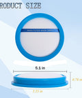 Round Washable Vacuum Filter For React Whole Home And Fusion Cordless Vacuums, blue rim, 5.1 inch diameter, top and side view