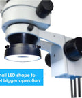 USB Powered 96 LED Ring Light for Microscope with Color Temperature Adjustable from 3500K to 7500K Brightness Control from 0 to 100 Percent 5V 4.5W on stereo microscope