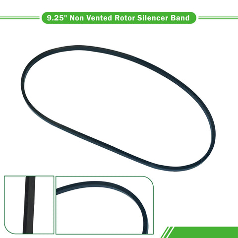 Image showing 9.25 Inch Non Vented Rotor Silencer Band Two Pack For Brake Lathe Noise Reduction with close-up on curved belt.