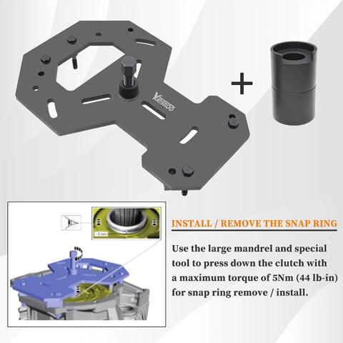 Double Clutch Dry DPS6 Transmission Installer and Removal Tool Kit for Volvo and Ford Focus, steel snap ring tool