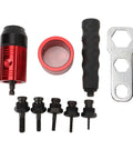 Professional Cordless Drill Rivet Nut Tool Adapter Kit For Fastening Metal Sheets Cars And Aluminum Boats With 5 Mandrels Carry Case, red aluminum