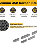 210-piece carbon steel round-ended shaft key set for flywheels, pulleys, and drive shafts