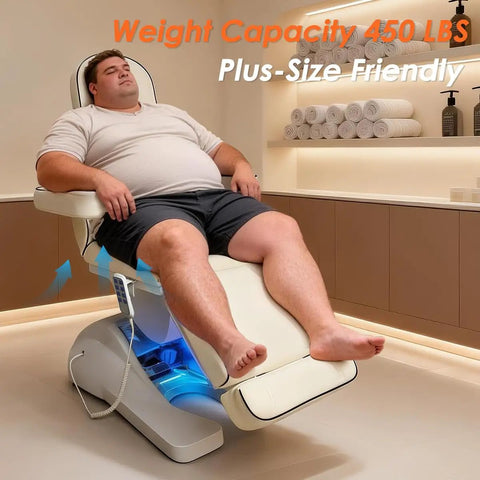 Qnoxlim Full Electric Massage Table With Lift, Whole Piece 3 Motor Professional Facial Bed for Estheticians, heavy-duty with 450 lbs capacity.