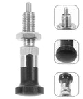 Stainless Steel Retractable Spring Plunger Knurled Grip Indexing Pin Fine Tooth Locking Mechanism for precision positioning close-up view.