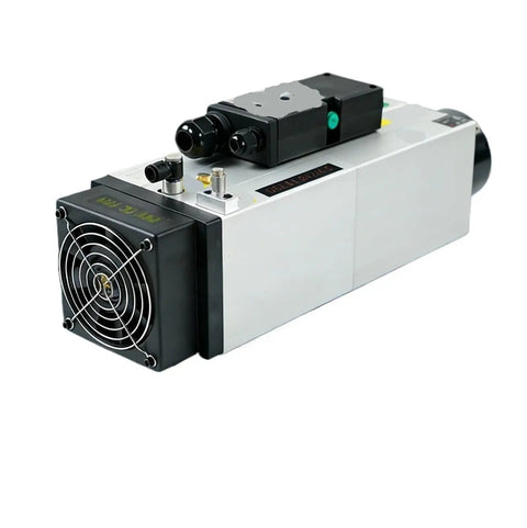 Heavy Hitter 4.5Kw Cnc Spindle Motor Built Like A Tank For 24000 Rpm Workshop Jobs showing the motor with fan and connections.