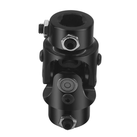 Heavy Duty Steering Shaft Universal Joint Coupling With Eleven Sixteenths Inch Spline And Thirty Six Spline To Three Quarters Inch DD End Black Metal U Joint Replacement For Easy Direct Swap, black metal steering U-joint