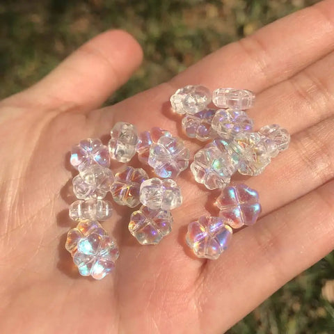 Straight Up Killer Handmade Lampwork Crystal Flower Spacer Beads Flat Round Loose For DIY Jewelry Making Supplies That Absolutely Kill It On Any Bracelet