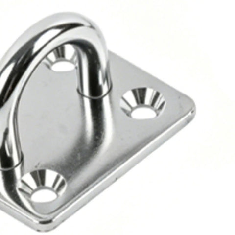 Beefy Ceiling Hook Kit Stainless Steel 304, 500 Lb Capacity, Includes 2 Eye Plates and 2 Spring Hooks, Screws and Expansion Anchors for Indoor Outdoor Hammock Chair Swing Mounting, stainless plate