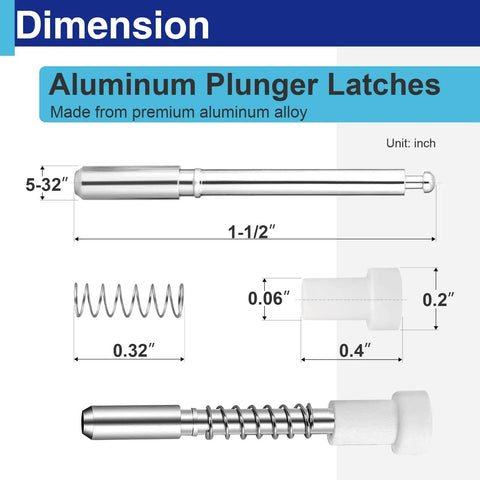 Dimensions of Snag This Hefty 25 Pack Of Tough Window Screen Plunger Latch Pins With Springs White Plastic Caps And Sturdy Aluminum Cores.