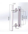 12 Inch Sliding Barn Door Handle And Flush Pull Set With 7 Inch Hole Centers In Brushed Nickel Heavy Duty Stainless Steel 304 Hardware
