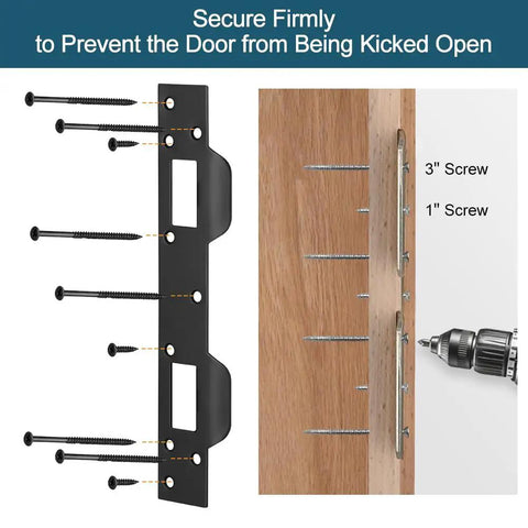 Oil Rubbed Bronze Door Strike Plate With Reinforced Torx Screws And Bit For Exterior And Interior Doors, installation demo