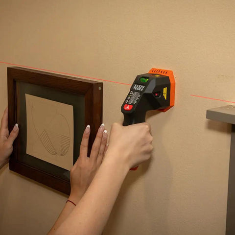 Electronic Stud Finder Pro Grade Ultra Handy With Cross Line Lasers, Bubble Level And LED And Audio Alerts For Wood And Metal Studs, Class 3R Laser 15 Feet In All Directions, Batteries Included. wall mounting