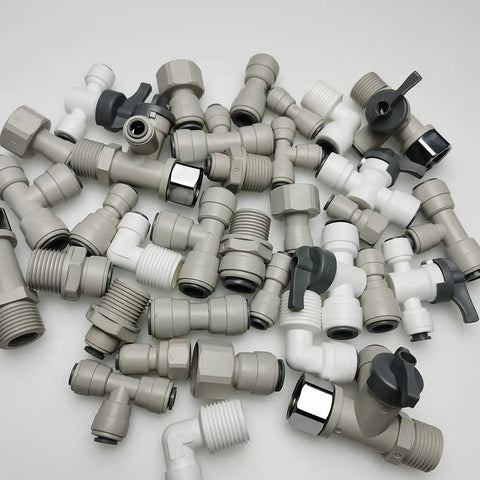 Assorted Push To Connect Tube Fittings 1/2 In NPTF To 3/8 In Tube OD Female Adapters, Durable POM with NBR O Ring, for RO Systems