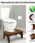 Wooden Toilet Stool For Kids And Adults, Anti Slip Bamboo Potty Training Step Stool, 7 Inch Rise under bathroom toilet