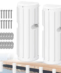 Boat Dock Bumpers And Fender Guards For Edge And Side Protection Built Tough For Smooth No Drama Docking Marine Grade PVC Fenders With UV Resistant Shield 304 Stainless Hardware Included 2 Pack White with screws and washers