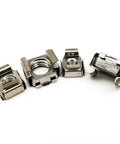 Rugged 304 Stainless Steel Square Clip Floating Cage Nuts For Server Rack And Cabinet Mount M10 Threaded Hardware Fasteners 2 Piece Pack showing multiple angles.