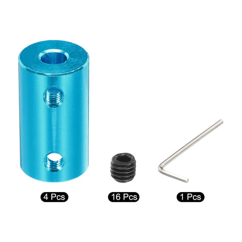Shaft Coupler 5mm To 8mm Rigid Connector Aluminum Alloy Blue 25x14mm with screws and spanner for 3D printers CNC machines