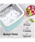 Inside view of Portable Countertop Ice Maker With Handle produces 26 pounds of smooth daily ice, showcasing quick yield technology.