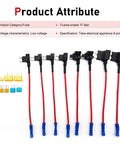 Pro Grade 8 Pack Car Fuse Taps Add A Circuit Dual Slot Adapter Kit with red wires and fuse holders for dash cam wiring.