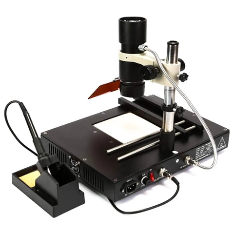 Infrared Desoldering Station With T862++ IRDA BGA Preheater And Soldering Hot Air Rework Station, black base with focus lens