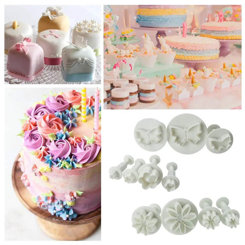Top Shelf 114 Piece Cake Decorating Kit Loaded With Fondant Plunger Cutters Sugar Craft Molds Rolling Pin Scraper And Pro Level Icing Tools For Killer Diy Baking collection of decorated cakes and fondant tools.