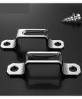 50 Piece Set Invisible Two In One Connector Screws Hidden Cabinet Wardrobe Fasteners Stainless Steel Slide Lock Hardware for Laminated Wood Assembly, showing two slide locks.