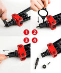 Steps for using Ultra Sturdy 14 Inch Rivet Nut Tool Kit With 6 Mandrels And 60 Rivnuts, Hand Riveter Gun For M3 To M10.