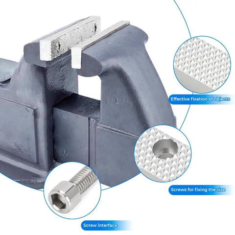 Shop Floor Approved Aluminum Vise Jaws With Offset Build Designed To Hold Firm At 5 1/2 Inches Wide And 3 Inch Center Spacing on a vise.