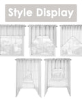 Tassel Linen Textured Swag Valances For Farmhouse Kitchen And Small Windows Light Filtering Rustic Topper, gray, 36x63 inch, displayed