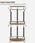 Assembly diagram for 3 Tier Lazy Susan Spice Rack Rotating Turntable Organizer For Cabinet, Countertop And Pantry Spins Smooth Like A Boss With A 360 Degree Spin Rustic Brown And Black Finish SR23BR 10.2 X 10.2 X 18 Inches