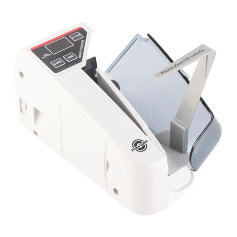 Portable Handheld Mini Cash Counting Machine for Bills and Currency On the Go Lightweight Money Counter, side view