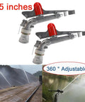 1.5 Inch Farm Sprinkler Spray Gun 360 Degree Rotary For Big Area Watering Farms Orchards Tea Gardens Forestry Pack Of 2 Adjustable 25 To 360 Degree Coverage With Heavy Duty Zinc Alloy Build showing dual sprinklers and irrigation scene.