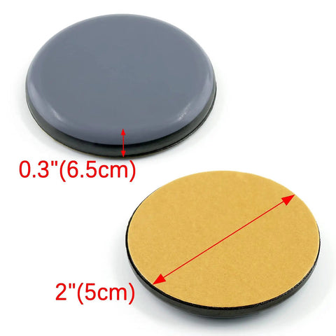12 Pack 2 Inch Teflon Furniture Glide Pads Self Stick Sliders For Carpet Tile Hardwood Floors Ground Protector Round Shape