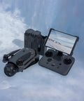 Mavic 4 Pro 512GB Creator Combo With RC Pro 2 Flagship Tri Camera Drone, remote, batteries, charging hub on icy surface
