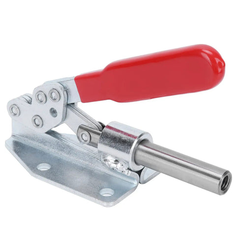 Beefy Push Pull Toggle Clamp for Quick Fixture Setup 180kg Holding Force Iron and Plastic Construction 13x8.5cm Clamp Tool for Equipment Installation Home Decor Woodworking Hand Use on white background