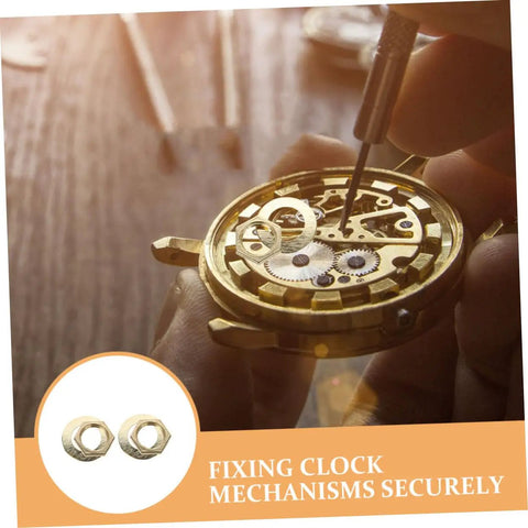 Clock Movement Nut Set With Washers 14 Pcs Replacement Parts Kit for DIY repair and small mechanism assembly being used