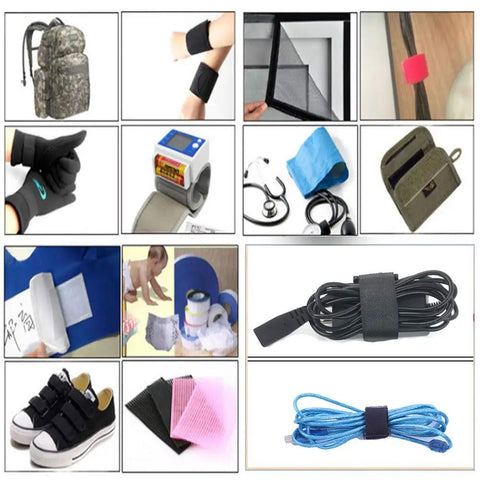 No Fuss Hook And Loop Cable Straps 10 Pack 1 Inch By 12 Inch Black Nylon Self Adhesive Cinch Ties shown securing multiple items.