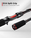EVA split grip detail of Torrent Baitcaster Rod Two Piece Portable Casting Rod For Sensitive Lightweight High Strength IM6 Carbon Build All Day Angling