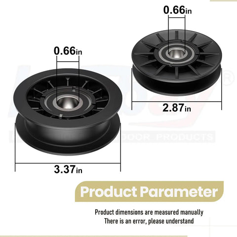 V Idler And Flat Pulley Kit For Lawn Mower Decks LA100 LA105 LA110 LA115 LA120 Replacement 1760097 690409 dimensions