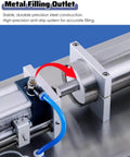 Metal filling outlet of the No Sweat Precision Filling With This Semi Automatic Horizontal Paste Liquid Filling Machine.