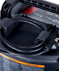 Power cord detail of Oil Free 6 Gallon Pancake Air Compressor with 150 PSI Max, Portable and Easy to Move, 2.6 CFM at 90 PSI, Made in USA